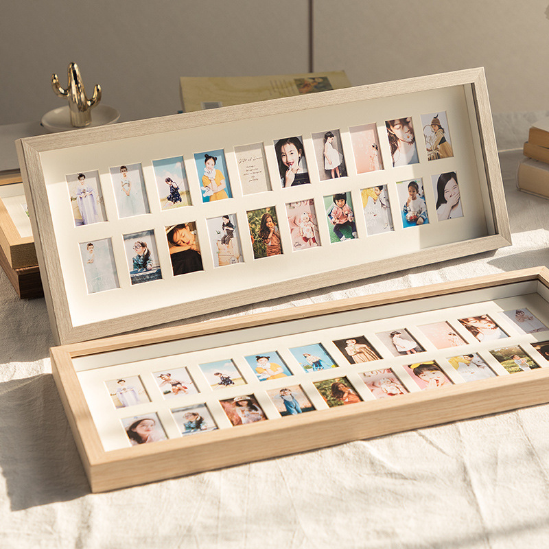 Custom Wood 3D 8x16 8x20 Collage Picture Frame - Displays Three 4x6 and Four 4X6 Frame Openings - Wood Photo Frame with Glass and Hanging Hardware Included Manufacturers, Pricelist
