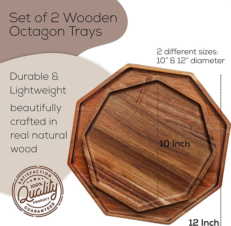 Octagonal Wood Tray 8