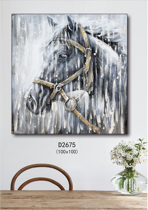 OEM Framed Canvas Art 100% Hand Oil Painting Wall Decorative Horse Lion Elephant Animal theme Suppliers, Quotes