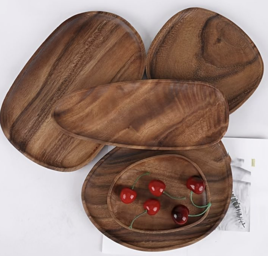 High-Quality Durable Acacia Wood Dried Fruit Tray Pastries Plate Service Tray Manufacturer, Supplier