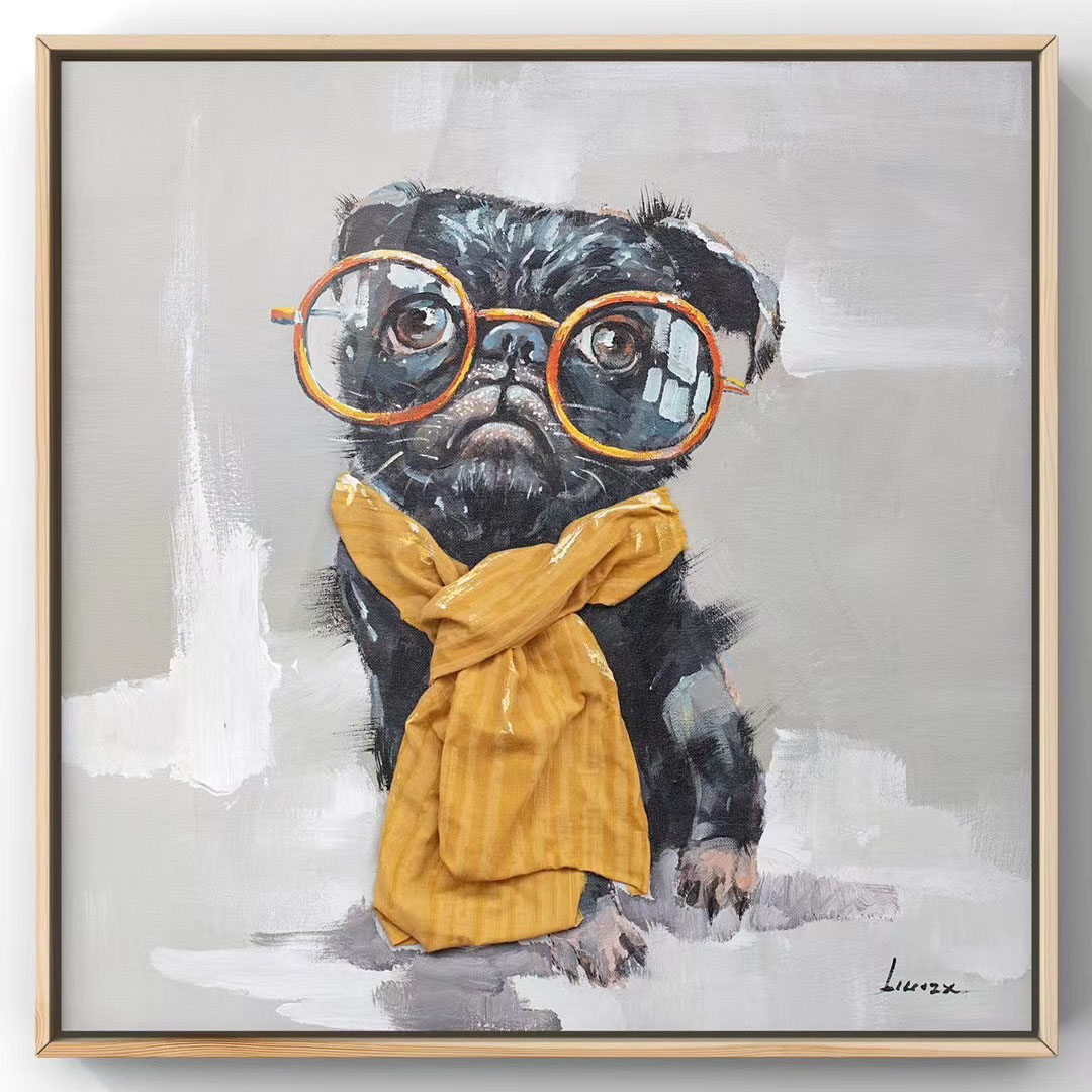 Custom Framed Wall Art Painting Funny Orangutan Puppy Alpaca Canvas Decor Suppliers, Pricelist