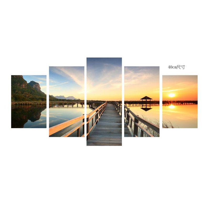 OEM Seascape painting set canvas Landscape Ocean Beach 5 Panels Wall Art Canvas Print Frames Picture Printing on Canvas wall art Supplier, Product