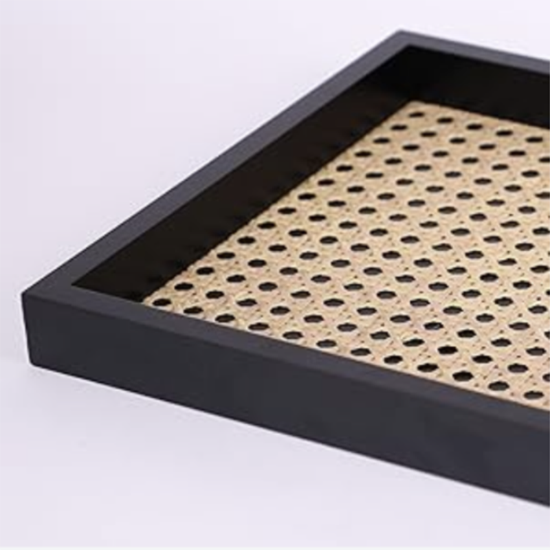 High-Quality Multi-purpose Wood Serving Tray Food Storage Tray Decorative Tray with Mesh Design Quotes, Products