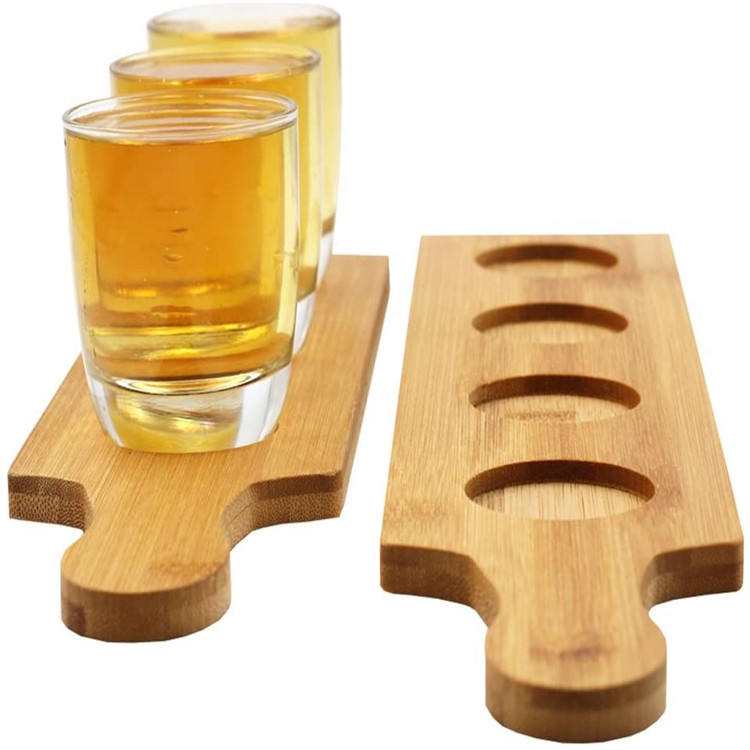 Custom Pine Wood 3 cup or 4 Cup Service Tray with Chalk Board for hotel Bar or Coffee Shop Supplier, Quotes