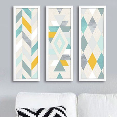 OEM Abstract Blue and Orange Geometric Maze Canvas Print Wall Art Suppliers, Product
