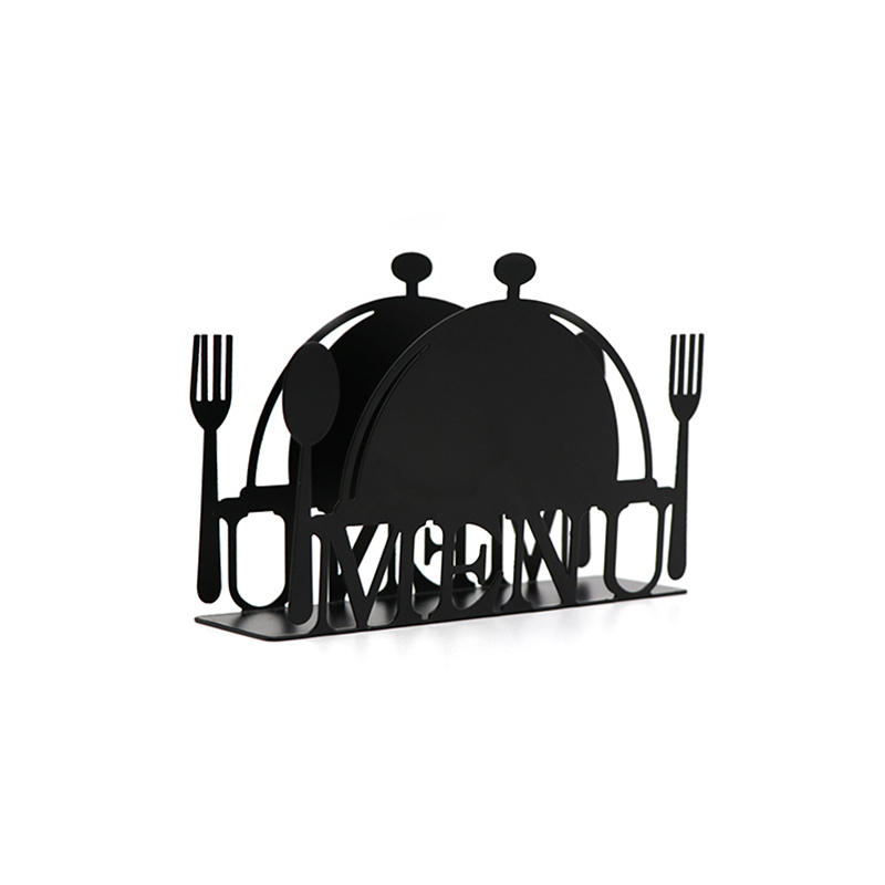 OEM Coffee shop hotel table metal paper towel holder iron art hollowed out knife and fork pattern napkin holder Suppliers, Pricelist