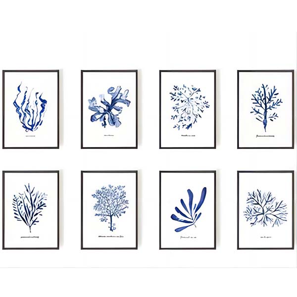 Famous Gallery Wall Print Set Printable Art Navy Indigo Blue Leaves Plant Print Quotes, Products