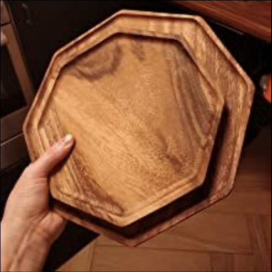 Octagonal Wood Tray 2