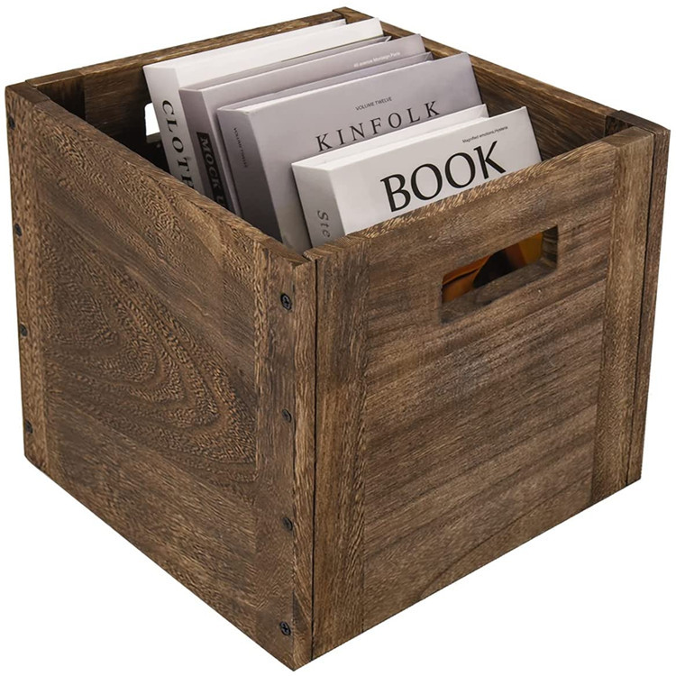 Custom Multifunctional Brown gray Wooden Storage Rack Storage Box Suitable for Home Organization  Manufacturers, Pricelist