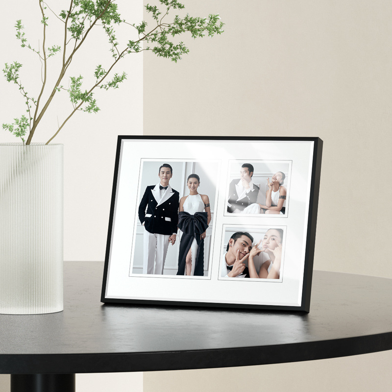 Custom Customizable Modern Simple in Black Color Tabletop Wedding Photo Frame Picture Frame Gallery Picture Wall Art Suppliers, Product
