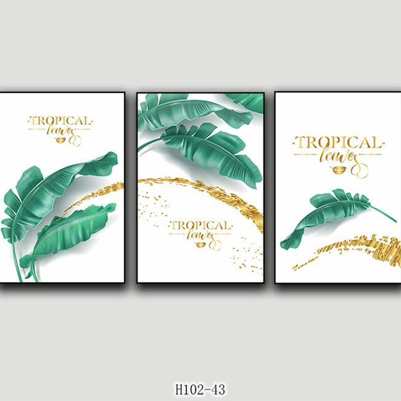Custom Abstract blue wall art frame painting wall décor three stylish combination Foil finish Suppliers, Product