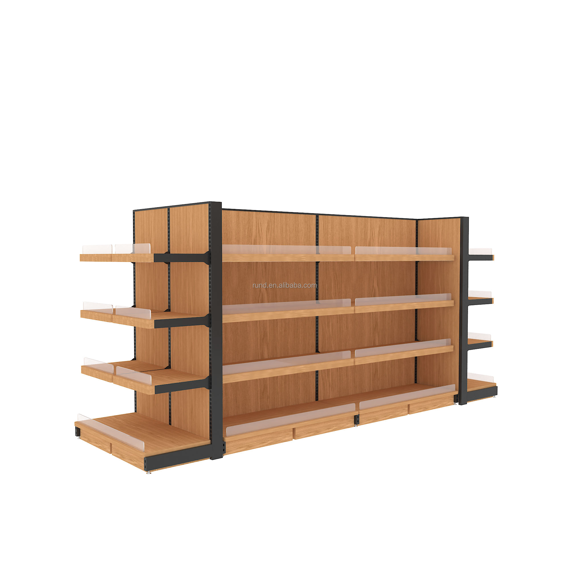 Supermarket Desain rak Buah Wooden Shelves Retail Store Fruit Display Stand Modern Design Vegetable Racks Shelf