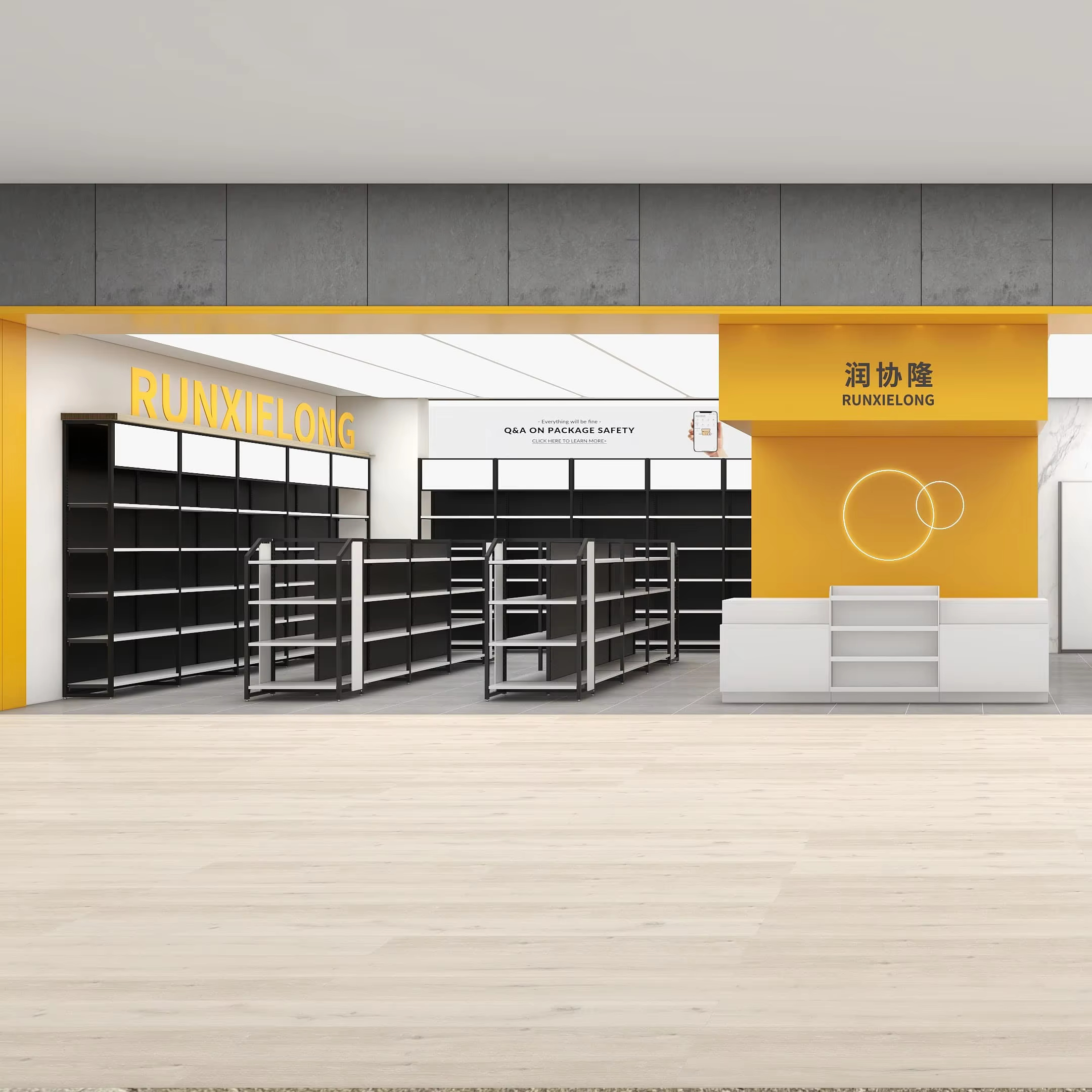 Convenience Store Supermarket Retail Light Duty Metallic Freestanding OEM Customized Supermarket Rack Customizable Dimensions