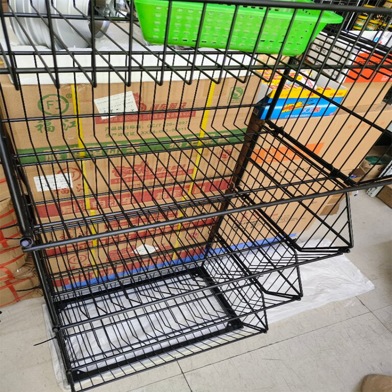 Convenience Store Black Metal Wire Display Stand for Chips / Potato Chips Display / Snacks Display Rack