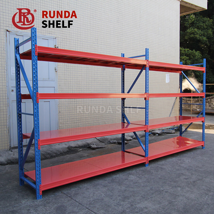 High Quality Heavy-Duty Steel Boltless 4-Layer Powder Coated Industrial Warehouse Storage Corrosion Protected Cantilevered Racks