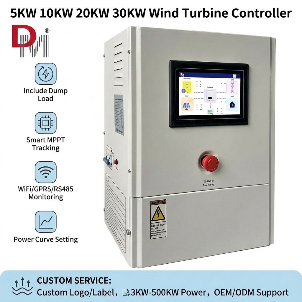 MPPT Wind Solar Hybrid Charge Controller 3KW 5KW Wind Turbine Regulator with Dump Load Lithium Compatible