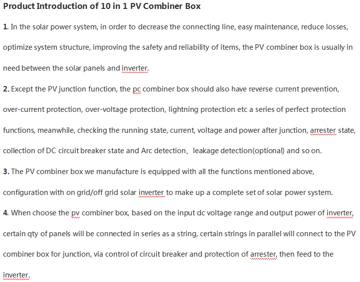 PV Array Junction Box Layout