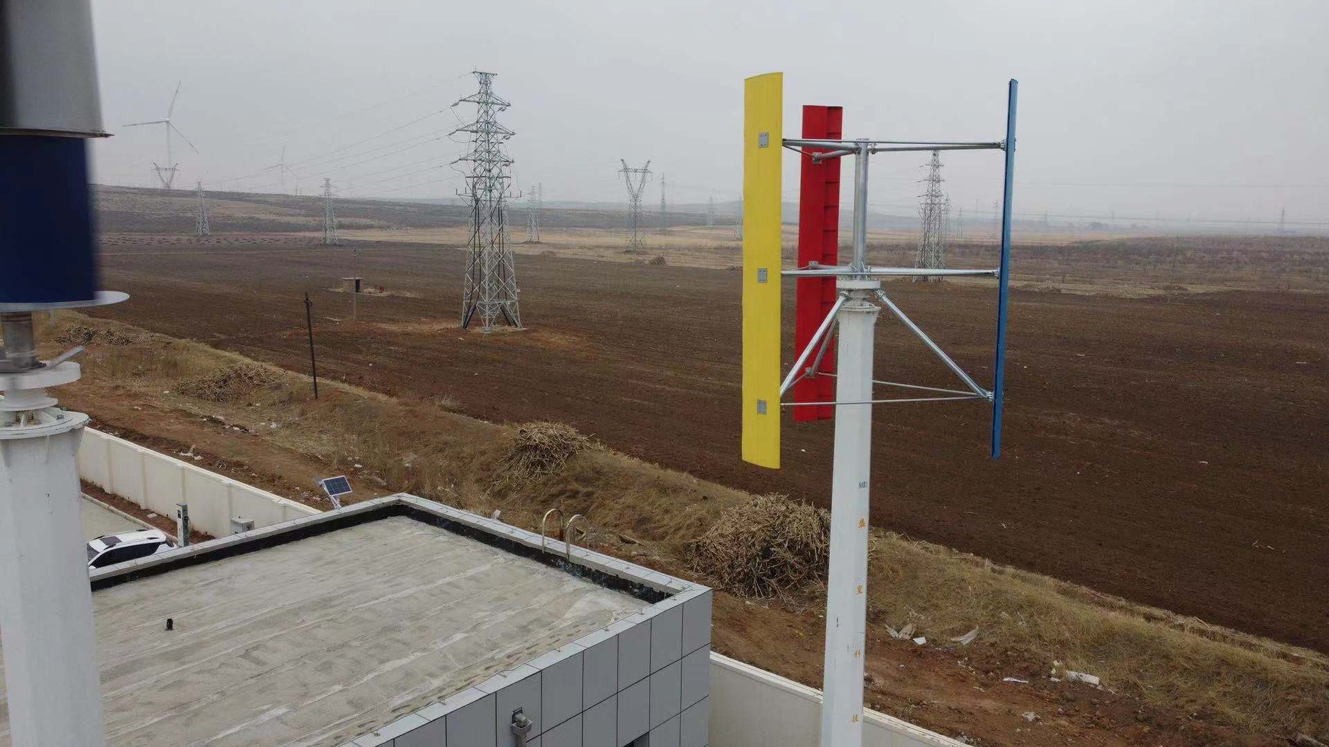 3KWAC 220V Vertical Axis Wind Turbine Generator Low Noise Wind Generator Controller Inverter for Grid Tie System 5000W Rated