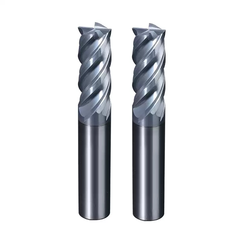 70 Degree Tungsten Steel Milling Cutter, 4-edge Alloy End Mill, Flat Bottomed Four Edge Straight Shank Coated Steel CNC