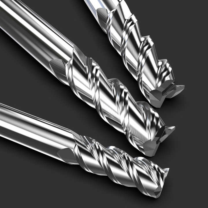 Three /Four Flutes Spiral Roughing Thread Milling Cutter Carbide Aluminum Fully Ground End Mill CNC Router Ml124000