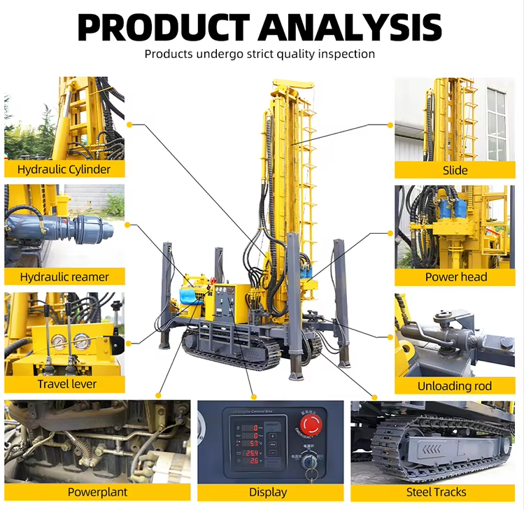 HQZ260L Pneumatic Water 260m Deep Hole Drill 76kW High Power -30℃~50℃ Weather Resistant For Mountain/Desert/Farm CE ISO