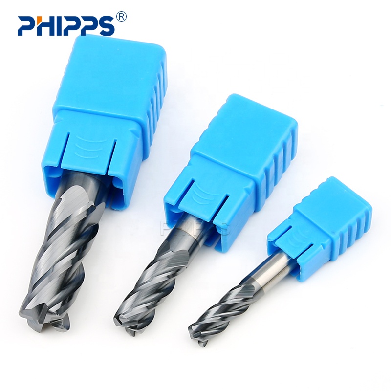 HRC45 4mm Solid Carbide High Feed Cnc Long Flute 4 Flutes Round Corner Radius square End Mill Flat Milling Cutter
