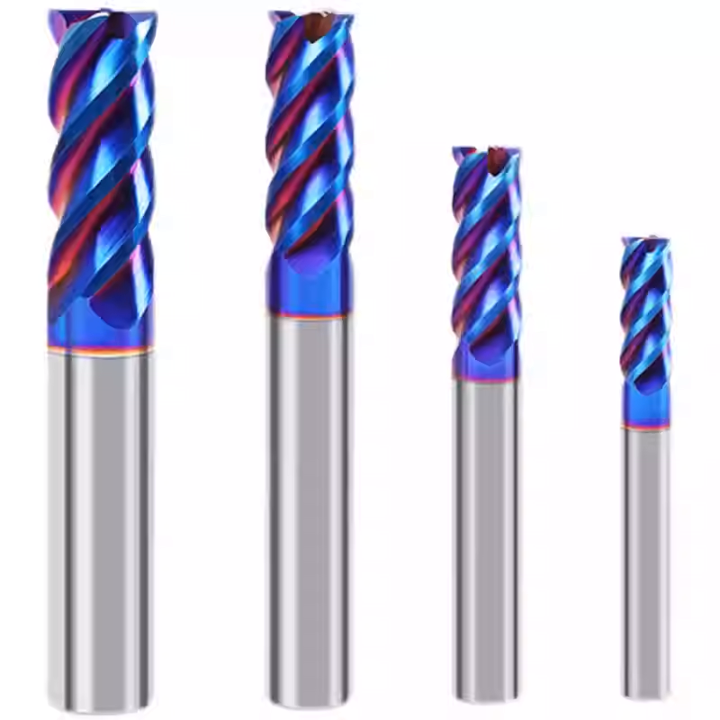HRC65 Long Reach Solid Carbide 4 Flute End Mill CNC Metal Cutting Tool For Hardened Steel Stable Durable High Precision Finish