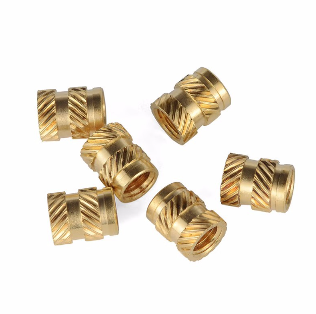 Custom Brass Threaded Inserts Brass Knurl Insert Nut M1-M8 Heat Staking Injection Molded Inserts
