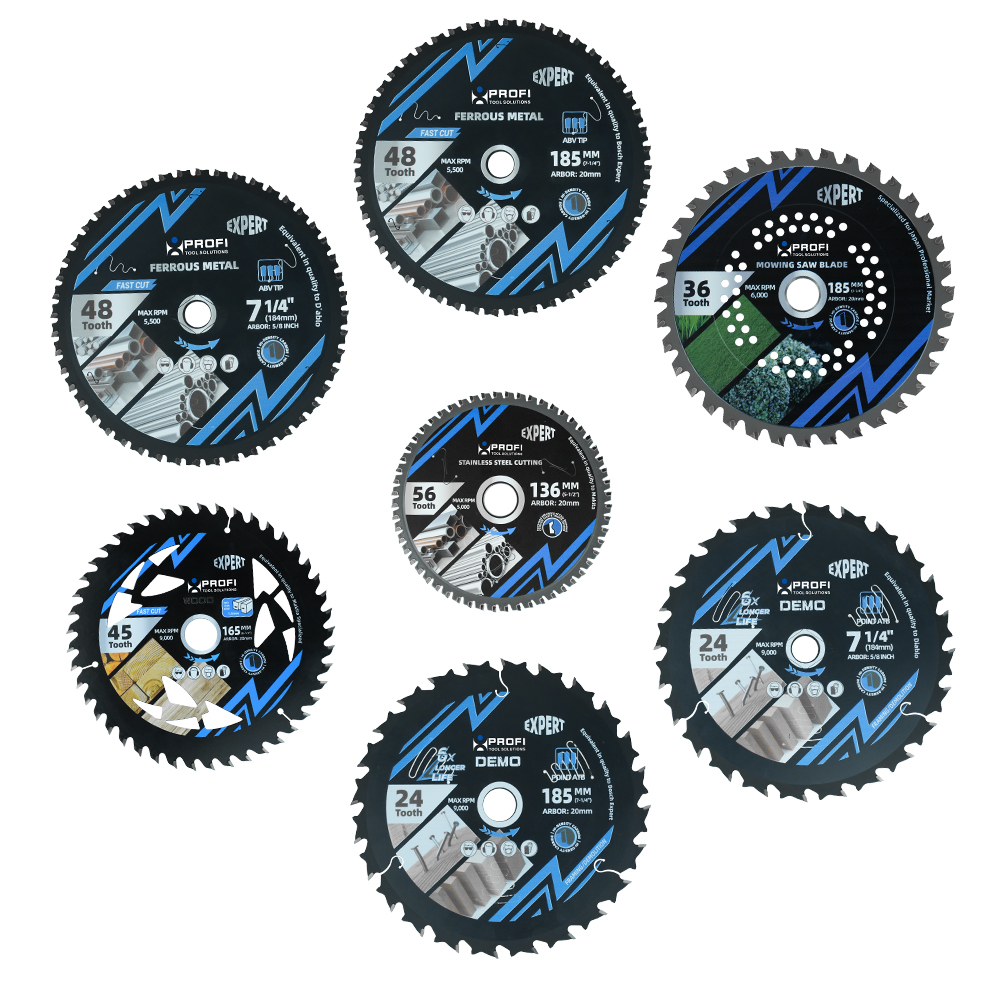 7-1/4'' Inch 185mm TCT Circular Saw Blade Thin Kerf For Wood Fast Cut ATB Teeth For Cordless Miter Table Saws Energy Efficient