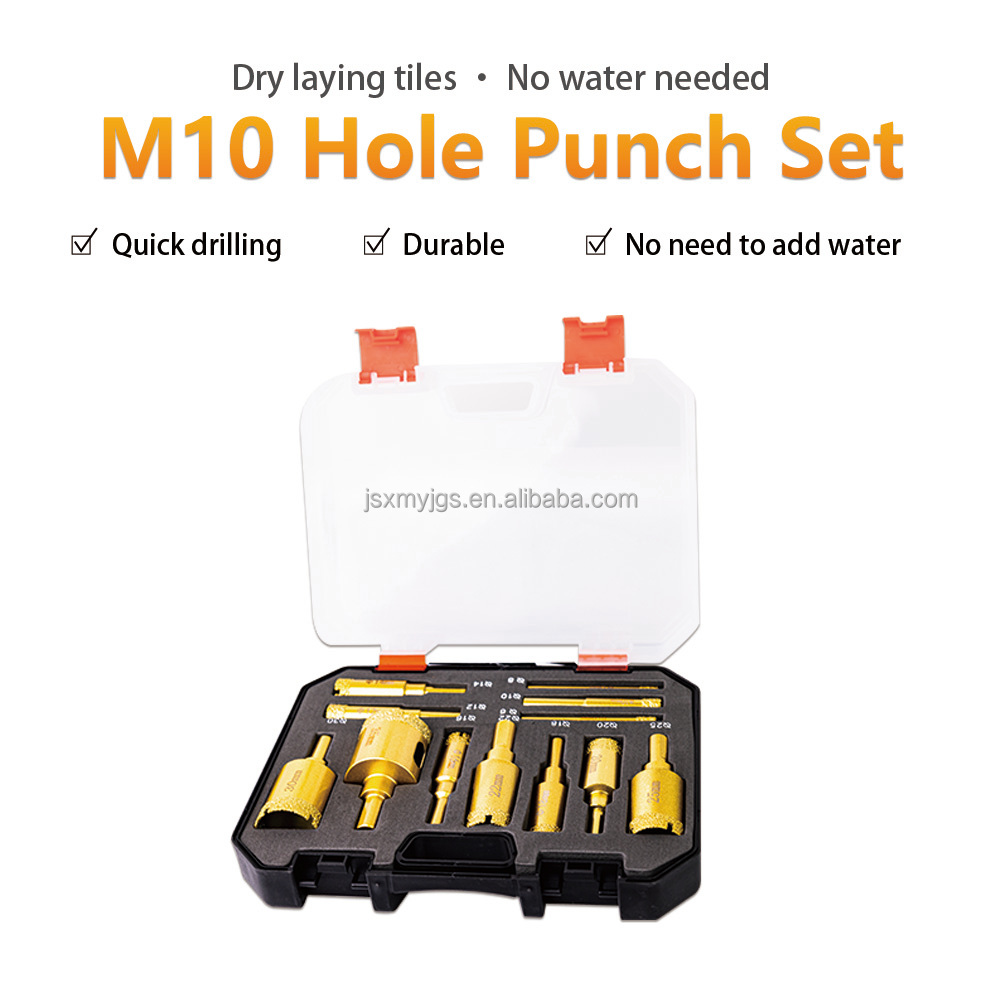 Factory Direct Sale Of 12 Pieces Of Vacuum Brazed Diamond Hole Saw Drilling Kit For Stone And Tile Drilling