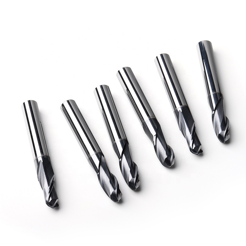 HRC58 Carbide Ball Nose End Mill CNC Milling Cutter Lathe Tool High Efficiency Milling End Mills 2 Flute 4 Flute