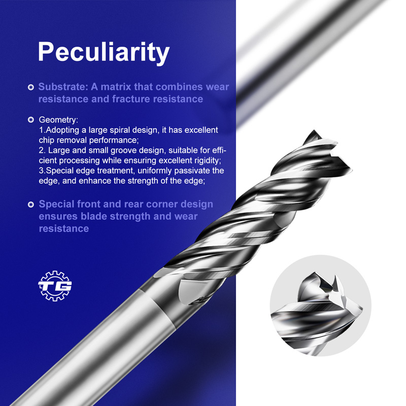 TG P45 4-Flute Coated Corner Radius End Mill ODM OEM Supported Custom Steel CNC Milling Cutter AlCrSiN Coating Metal Carbide
