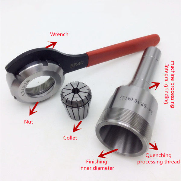 R8 Shank Collet Chuck Holder 15Pcs ER40 Collets Spanner R8-ER40 Collet Chuck Set CNC Tools