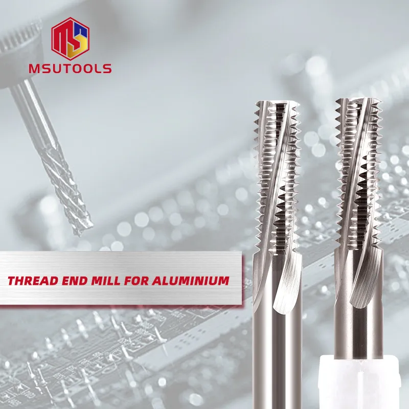 Solid Carbide Thread Milling Cutter Threading Tool Mill for Aluminum Thread Angle 60 Degrees