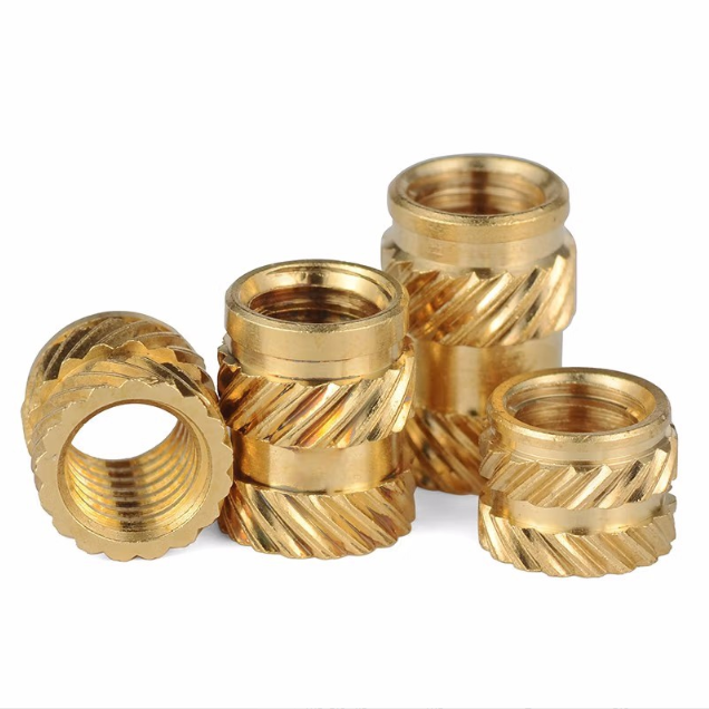 Custom Brass Threaded Inserts Brass Knurl Insert Nut M1-M8 Heat Staking Injection Molded Inserts