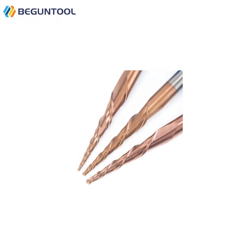 Taper Ball End Mill Tungsten Solid Carbide End Mill Ball Nose Router Bits CNC Taper Metal Milling Cutter Tapered End Mills