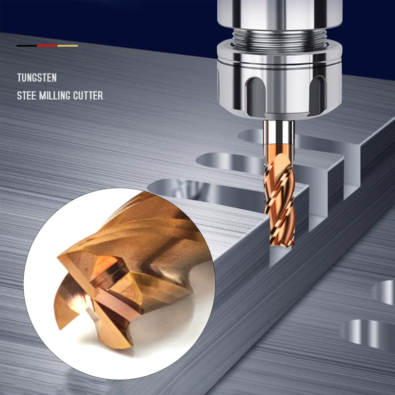 4 Flute TiAlN Coated Solid Carbide 1-20mm CNC Milling Cutter End Mill Cutting Tungsten Cobalt Alloy Significantly Strong Core