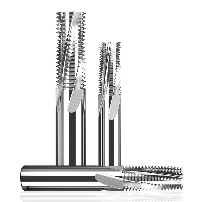 Three /Four Flutes Spiral Roughing Thread Milling Cutter Carbide Aluminum Fully Ground End Mill CNC Router Ml124000