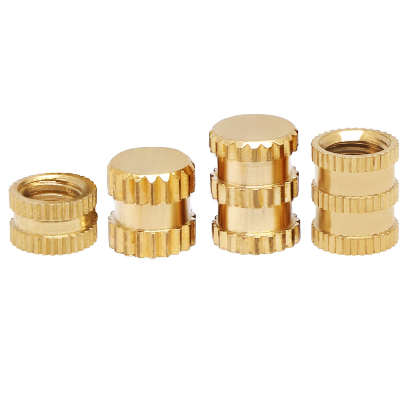 Brass Knurled Insert Nut M3 Injection-Molded Round Through-Hole Pre-Embedded Clip