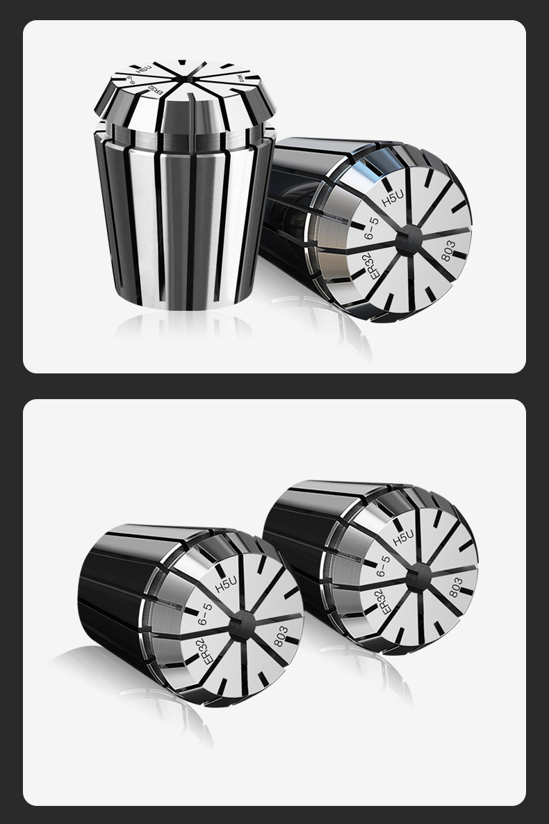 Industrial High Precision ER11 Collet Fixture Holders Polished Cylindrical 3.175mm-12mm Packaged Box OEM Customizable Tool Parts