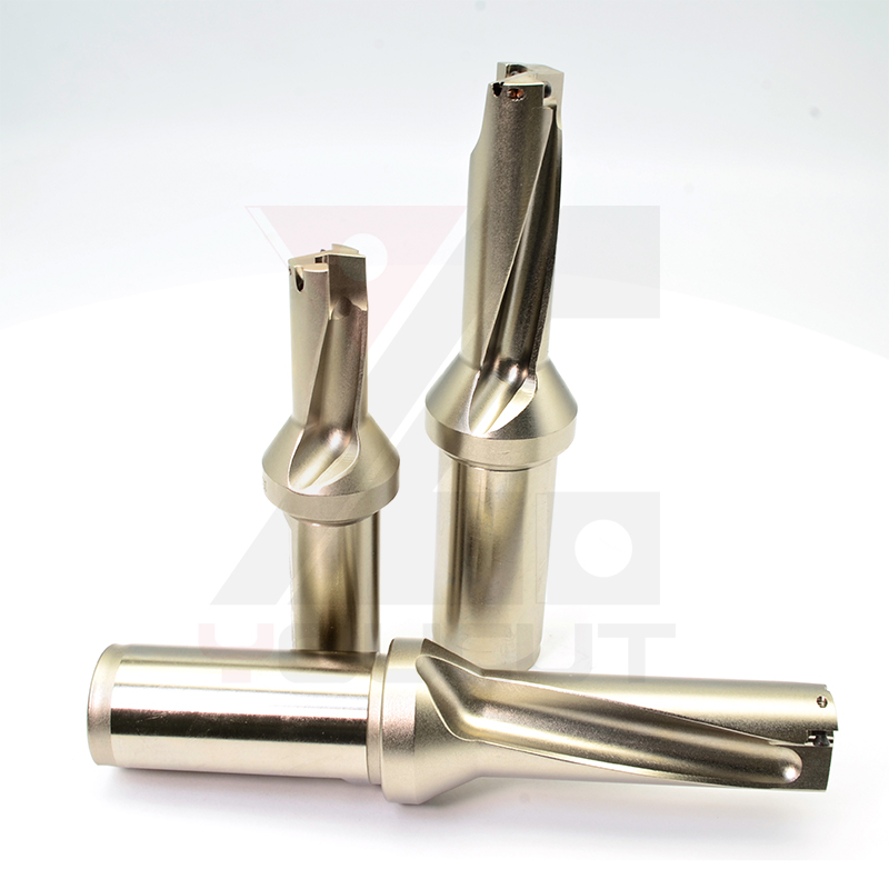 YOUCUT High Speed U Drill Indexable Drill Bit with Internal Coolant Aluminum Finish 20mm Total Length for CNC Machining Center