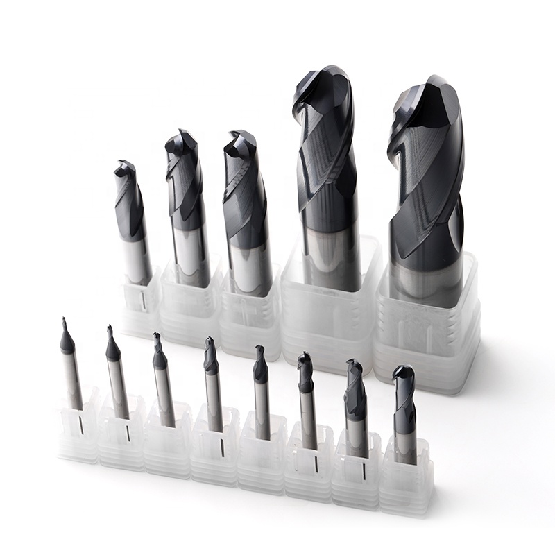 HRC58 Carbide Ball Nose End Mill CNC Milling Cutter Lathe Tool High Efficiency Milling End Mills 2 Flute 4 Flute