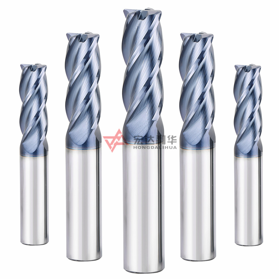4 Flutes AlTin Coated Carbide End Mill 45/55/65HRC CNC Milling Cutter ODM OEM Wholesale From Hunan