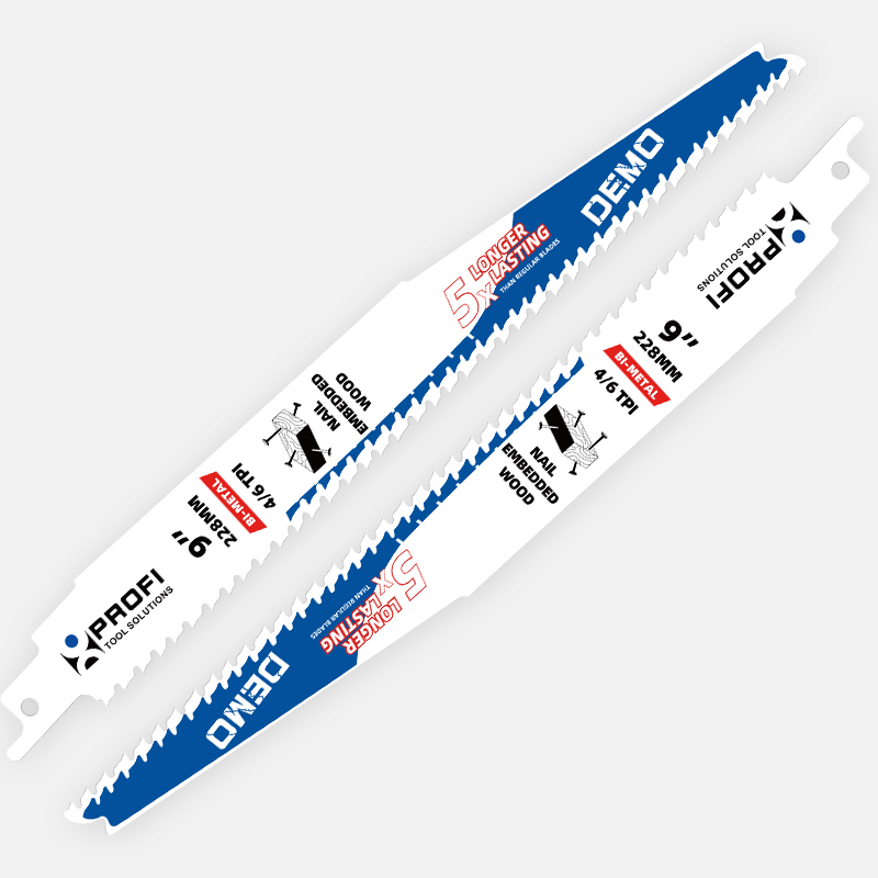 Customized Long Lasting 6" 9" 12" Bi-metal Demolition Reciprocating Saw Blade 4/6 TPI Sawzall Blades for Wood With Nail