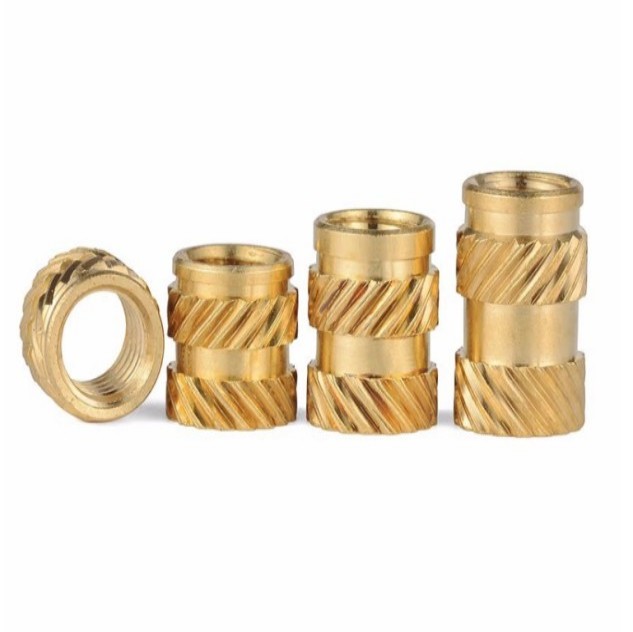 Custom Brass Threaded Inserts Brass Knurl Insert Nut M1-M8 Heat Staking Injection Molded Inserts