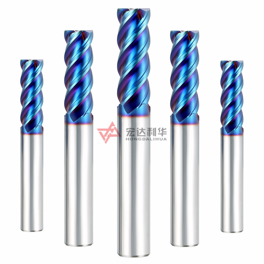 4 Flutes AlTin Coated Carbide End Mill 45/55/65HRC CNC Milling Cutter ODM OEM Wholesale From Hunan