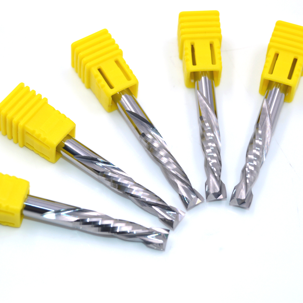 Cnc Router Bits Carbide Compression Wood Flute End Mill Cutter Wooden Flat Bottom End Mill