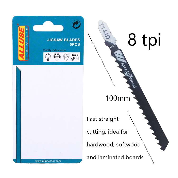 5Pcs/set 6Tpi HCS T144D Jig Saw Blades Fast Straight Cutting Idea for Hardwood Softwood and Laminated Boards