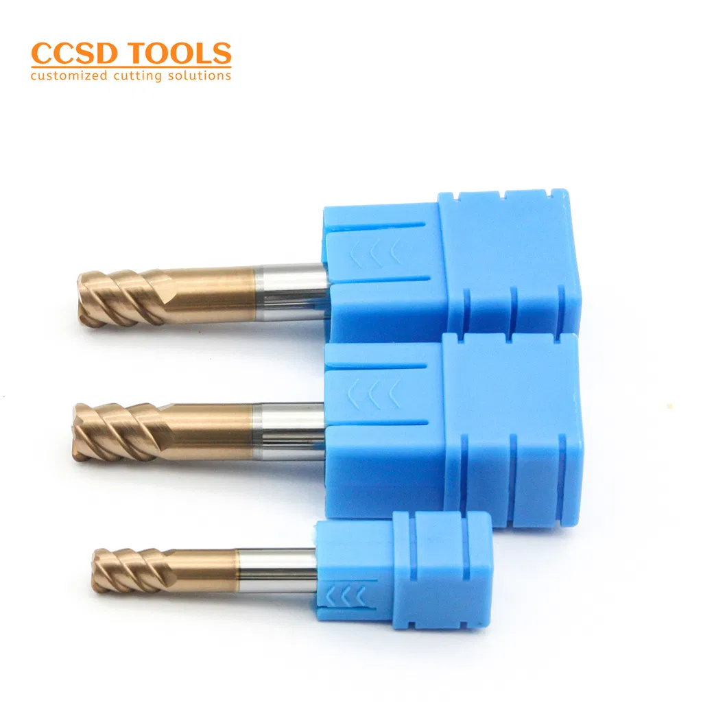 4 Flutes Tungsten Carbide End CNC Machining Aluminum Alloy Corner Radius Square Taper Roughing Thread Cylindrical Milling Tool Cutter