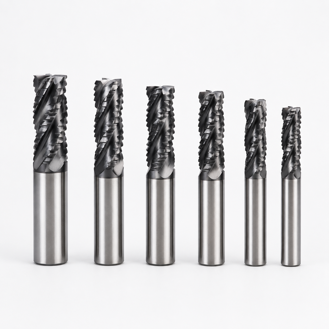 HRC45 HRC55 4 Flute Solid Carbide Roughing End Mill AlTiN Coated CNC Serrated Milling Cutter Bits for Steel Metal